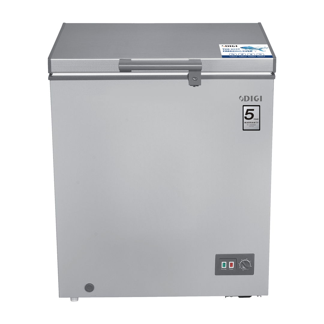 DIGI Freezer 145L With Glass Top, Fast Freeze, LED, Lock & Key, 5Y Warranty (2025)