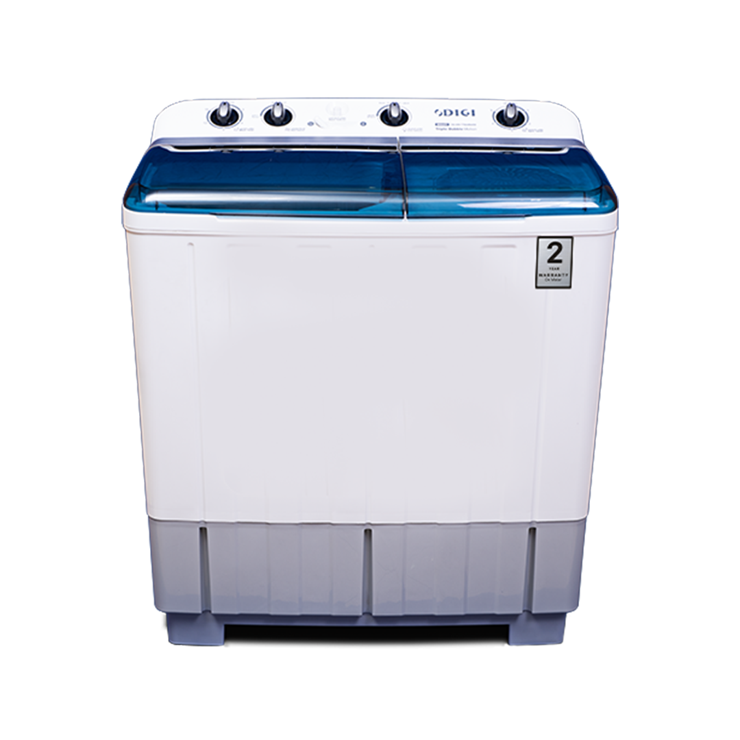 DIGI Washing Machine 8kg – Twin Tub, High-Efficiency Motor, Durable Body, Elegant White, 2Y Warranty (2025)