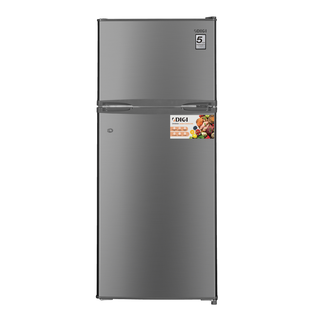 DIGI 126 Liters Refrigerator – Fast Cooling, Tempered Shelves, Lock & LED, 5Y Compressor (2025)