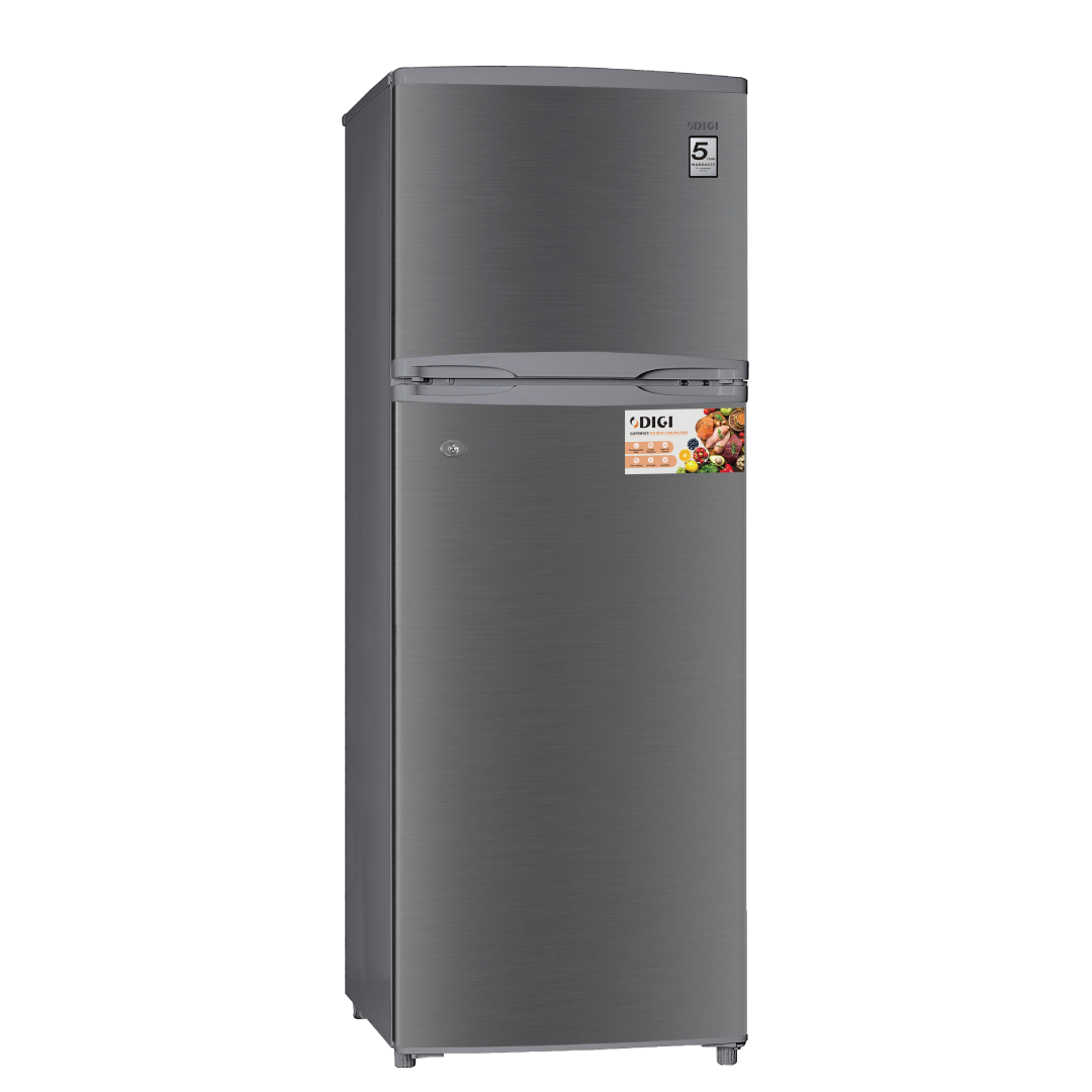 DIGI Fridge 187 Liters – Fast Cooling, Tempered Glass Shelves, LED Light, Lock & Key, 5Y Compressor Warranty (2025)