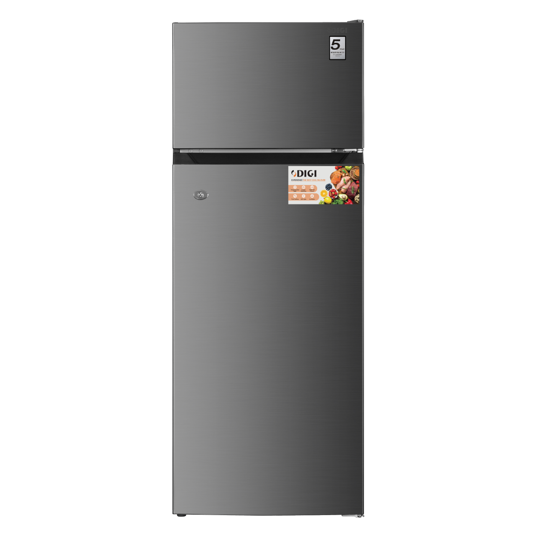 DIGI Fridge 205 Liters – Fast Cooling, Tempered Glass Shelves, LED Light, Lock & Key, 5Y Compressor Warranty (2025)