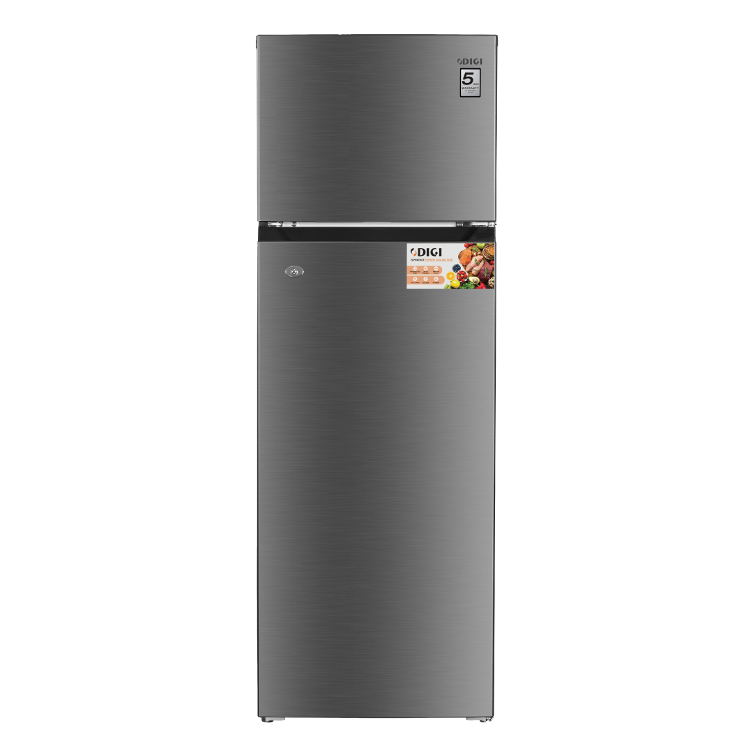DIGI Fridge 248 Liters – Fast Cooling, Tempered Glass Shelves, LED Light, Lock & Key, 5Y Compressor Warranty (2025)