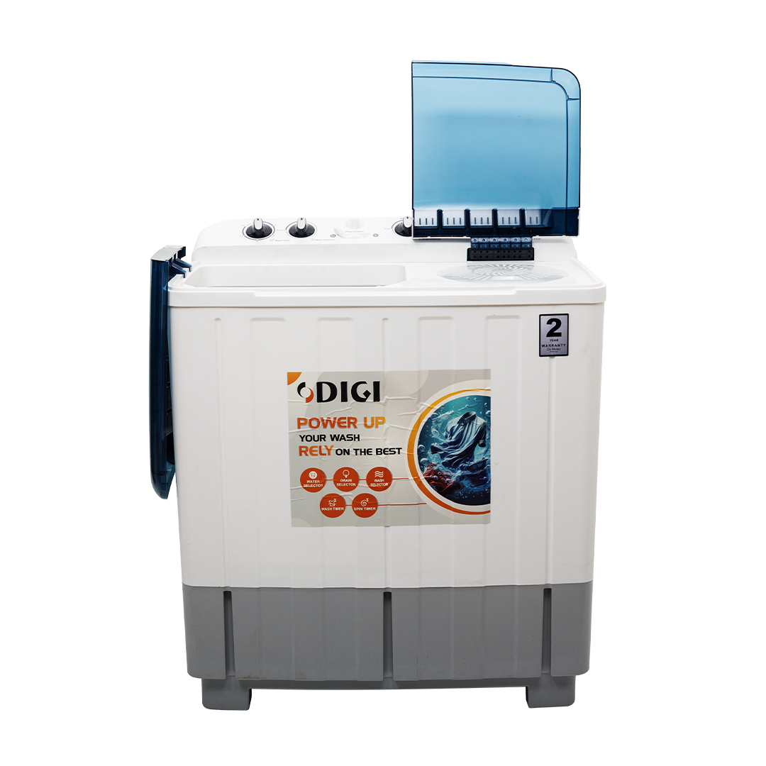DIGI Washing Machine 8kg – Twin Tub, High-Efficiency Motor, Durable Body, Elegant White, 2Y Warranty (2025) thumbnail